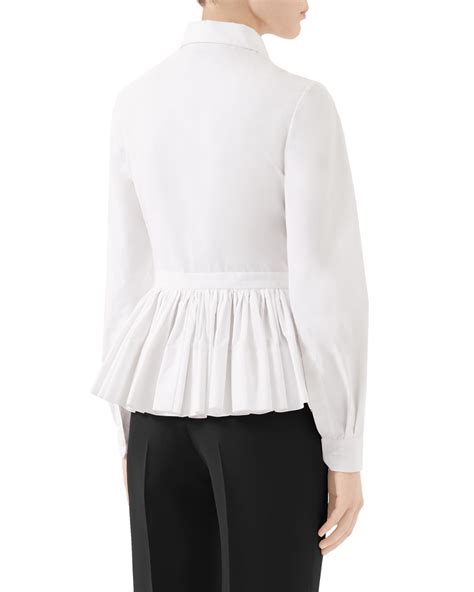 silk gucci blouse|Gucci peplum blouse.